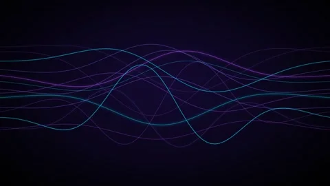 Neon light beams with wave ribbons Stock Footage 339322796