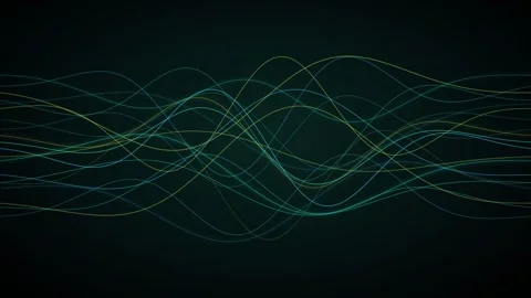 Neon light beams with wave ribbons Stock Footage 339322799