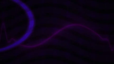 Neon Light Blue Circle Pulse Graph. Stock Footage 340036893