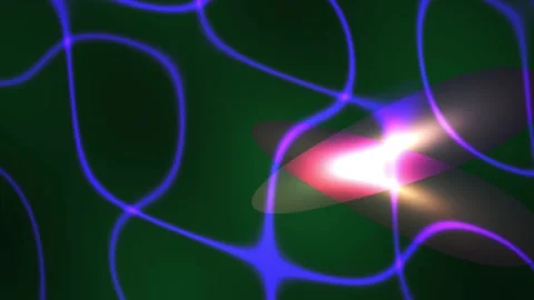 Neon light blue lines on dark background with glowing effect. Stock Footage 336249070