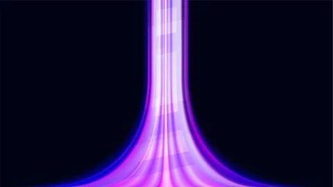Neon light blue perspective energy stream Stock Illustration