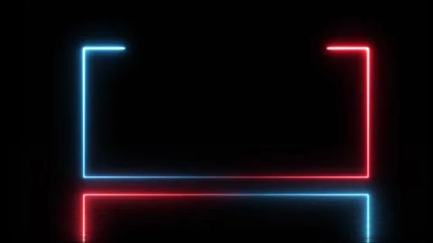 Neon light border frame with reflect animation isolated on black background Stock Footage 321470026