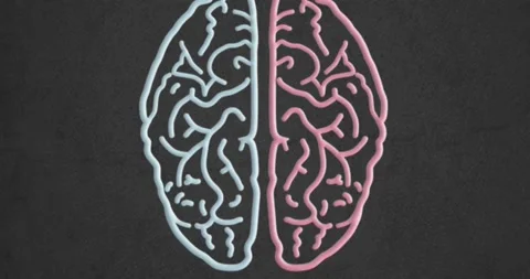 Neon light brain animation 스톡 동영상 144112552