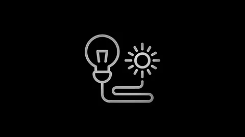 Neon Light Bulb symbol isolated icon animation and black background Stock Footage 299566057
