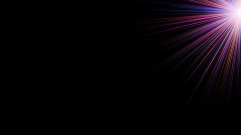 Neon light burst and glowing rays originating from the top right corner. Bl.. Stock Illustration