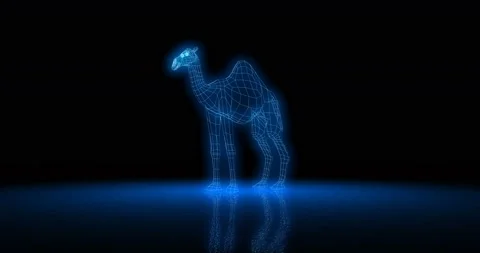 Neon light Camel Video stock 166336127