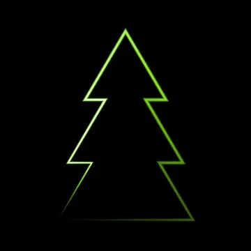 Neon light christmas tree in vector format Stock Illustration