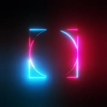 Neon light circle and square frames Stock Illustration