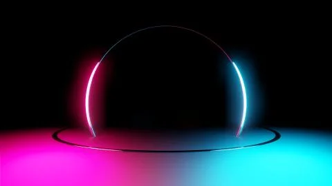 Neon light circle frame Stock-Illustration