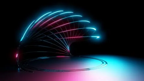 Neon light circle frame Illustration