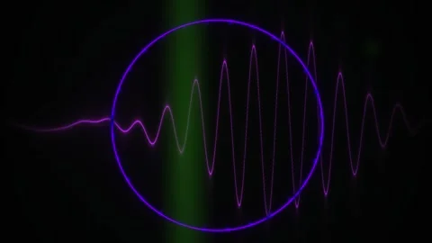 Neon Light Circle Waveform Graphic Design. Stock Footage 340036928