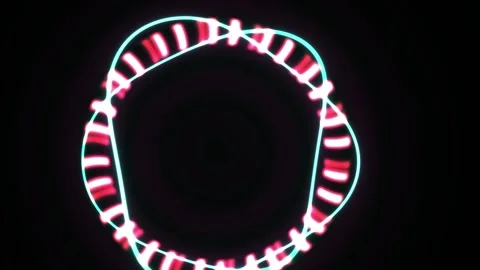Neon light circle with white bulbs. Stock Footage 334343254