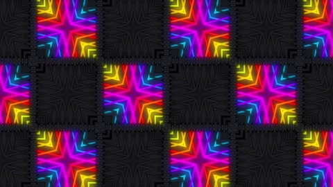 Neon Light Colorful Panel Abstraction Looped Video Stock Footage 157276727