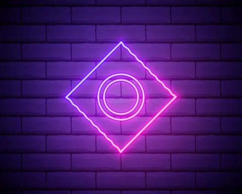 Neon light. Condom in package safe sex sign icon. Safe love symbol. Glowing g Stock Illustration