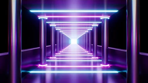 Neon Light Corridor VJ Loop Stock Footage 265246555