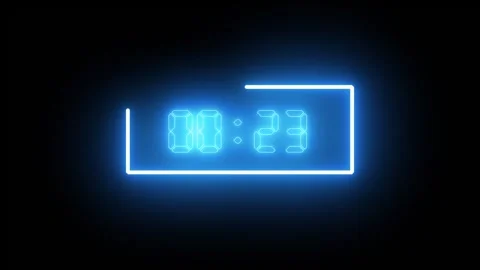 Neon light countdown numbers from 30 to 0 seconds animation Stock Footage 328305255