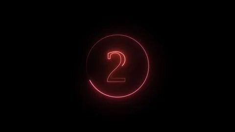 Neon light countdown from zero to three numbers animation on black backgrou.. Stock Footage 332158302