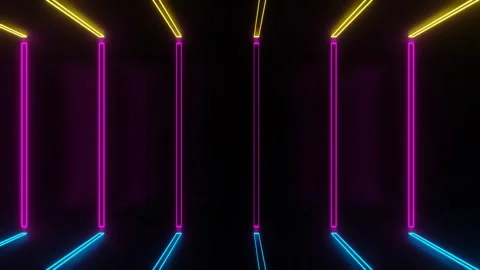Neon light design abstract animation simple Stock Footage 313601293
