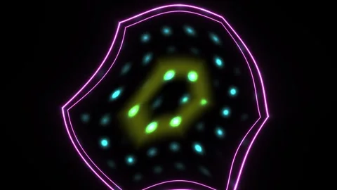 Neon Light Design with Dots Pattern. Stock Footage 340037122