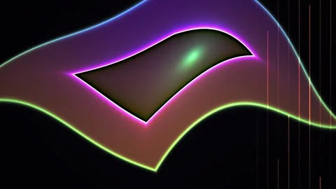 Neon light design elements with abstract shapes. Stock Footage 337483193