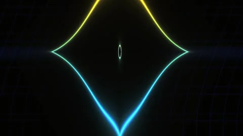 Neon light design elements with diamond shapes and colored lines on black b.. Stock Footage 337516065