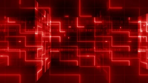 Neon light digital number pan background 4K LOOP red Video stock 117895123