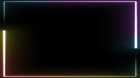 Neon Light Edge Motion Frame 4K Overlay Video Effect Black Screen Stock Footage 289913189