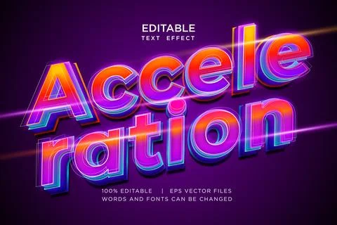 Neon light editable text effect 스톡 일러스트
