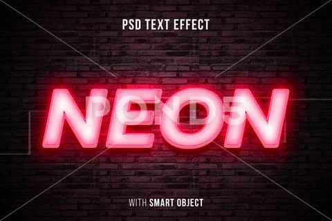 NEON light EDITABLE TEXT EFFECT PSD-Vorlage