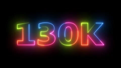 Neon Light Effect 130K Celebration Animation with Flashing Colorful Glow on.. Vidéo 330411902