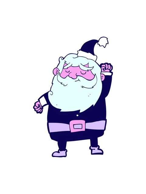 Neon light effect animation of cartoon santa claus punching air Stock Footage 324048108