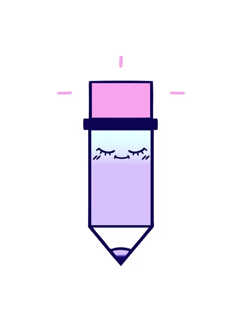 Neon light effect animation of cartoon of a fun pencil Stock Footage 324066413