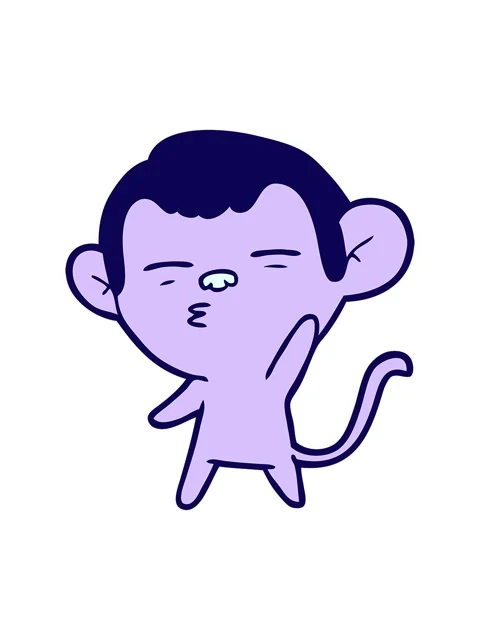 Neon light effect animation of cartoon suspicious monkey Video stock 324098283