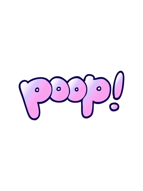 Neon light effect animation of cartoon doodle font poop Stock Footage 324119573