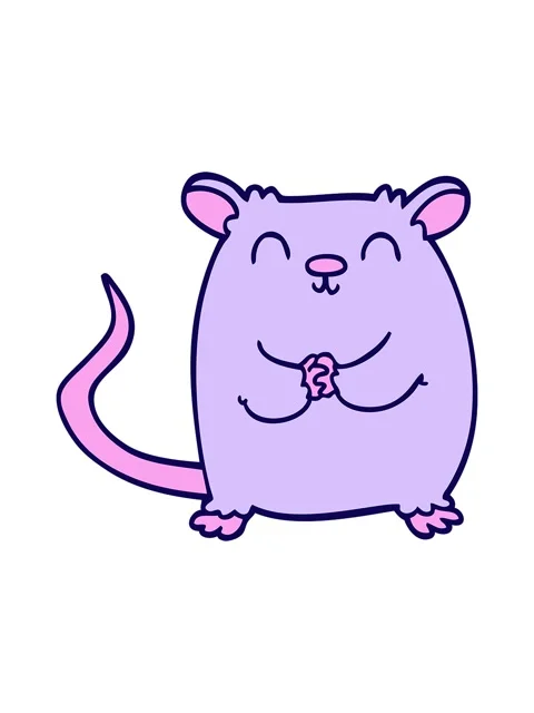 Neon light effect animation of cartoon doodle happy mouse Stock Footage 324126871