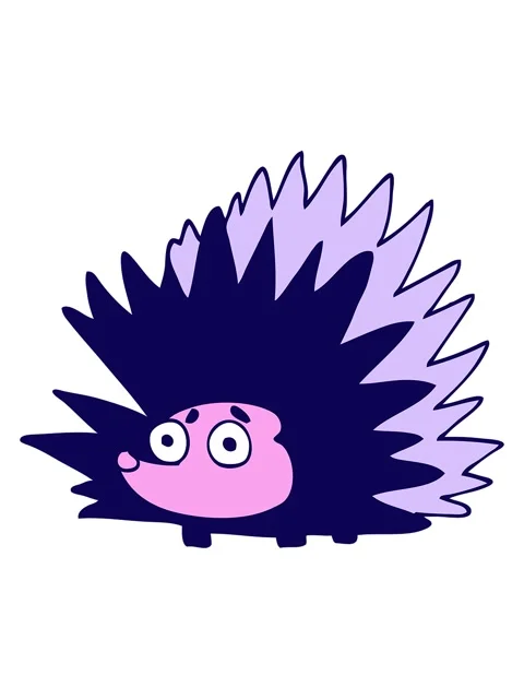 Neon light effect animation of cartoon doodle spiky hedgehog Stock Footage 324149161