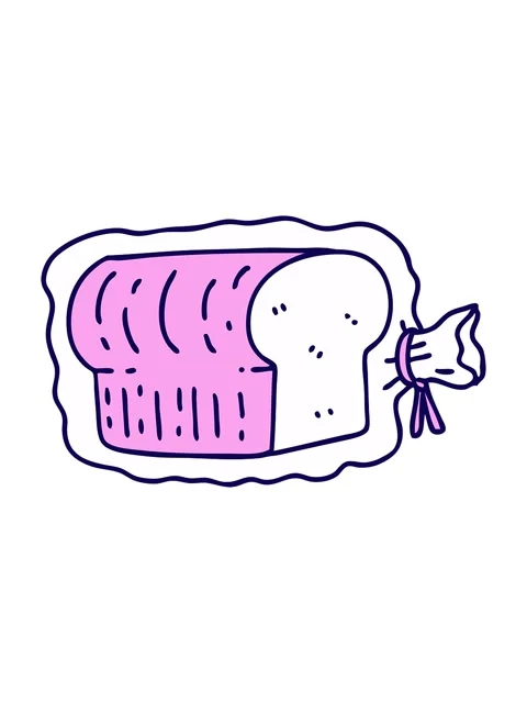 Neon light effect animation of cartoon loaf of bread in plastic bag Stock Footage 324194081