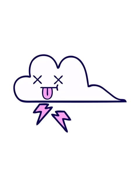 Neon light effect animation of cartoon of a thunder cloud Stock Footage 324223740