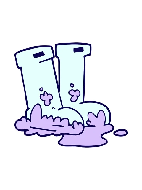 Neon light effect animation of cartoon doodle wellingtons Stock Footage 324238023