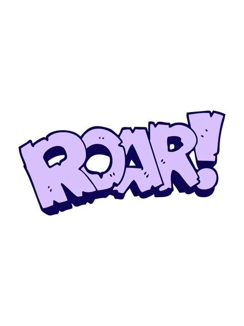 Neon light effect animation of cartoon doodle roar sign Stock Footage 324251307