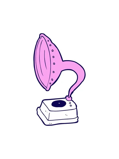 Neon light effect animation of cartoon phonograph Video stock 324260846