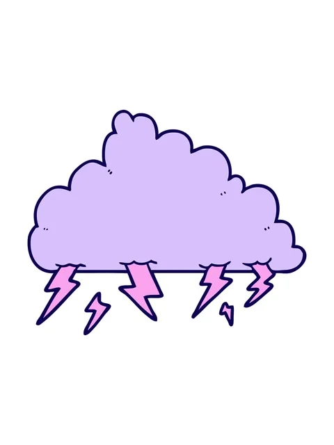 Neon light effect animation of a cartoon of a thunder cloud Stock Footage 324263265