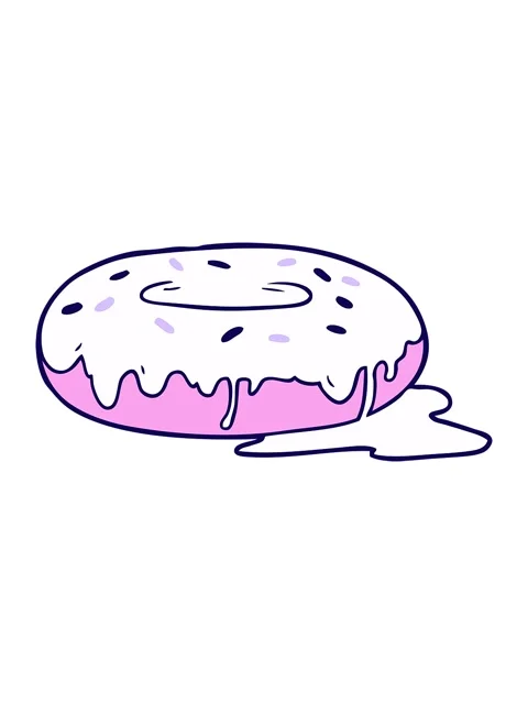 Neon light effect animation of a cartoon donut design Stock Footage 324284517