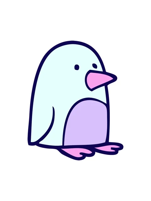 Neon light effect animation of cartoon doodle small penguin Stock Footage 324286024