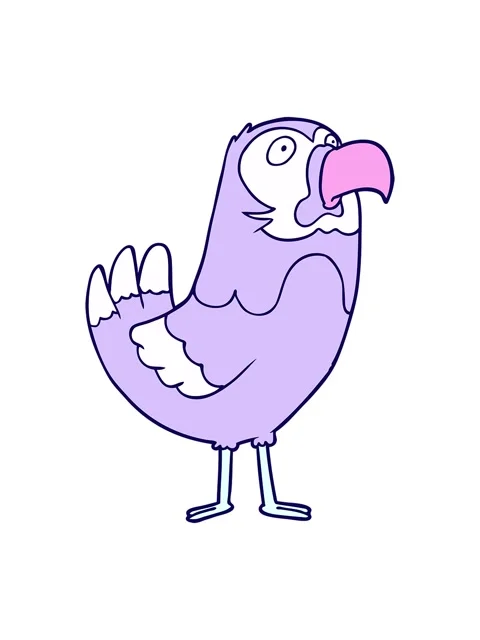 Neon light effect animation of cartoon parrot Stock Footage 324295766
