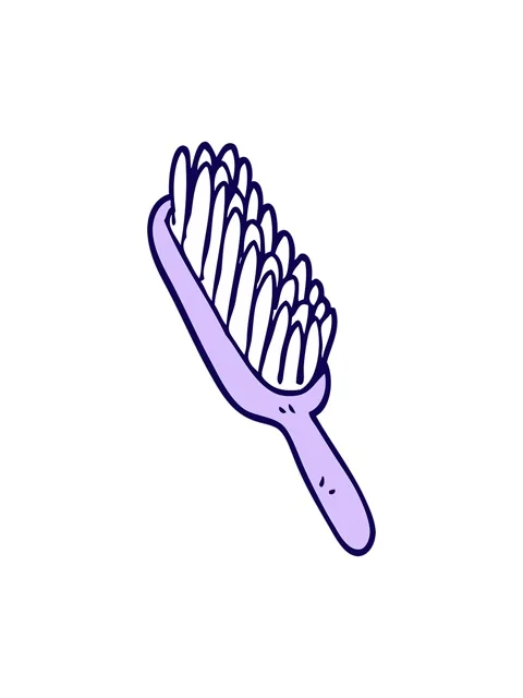 Neon light effect animation of cartoon doodle hair brush Stock Footage 324342626