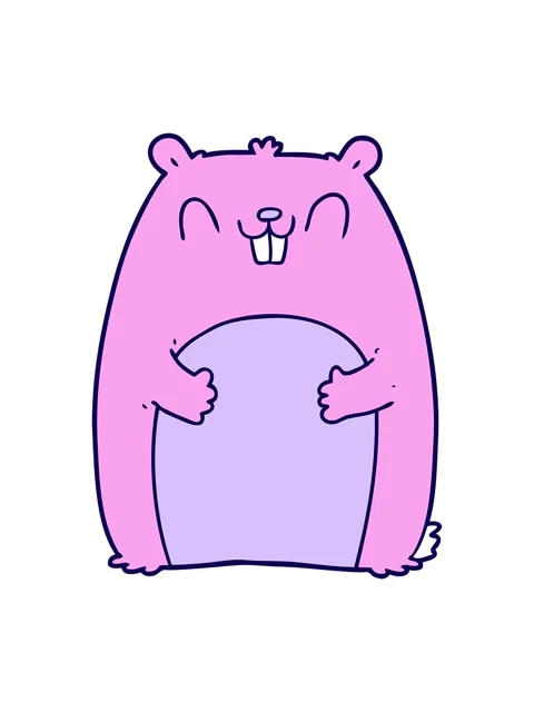 Neon light effect animation of cartoon happy gopher Stock Footage 324348355