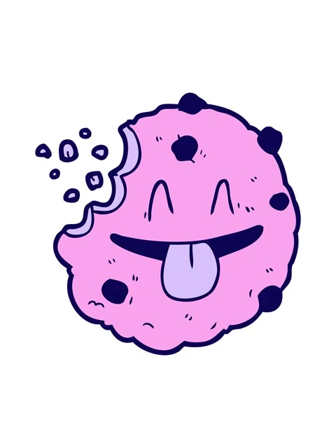 Neon light effect animation of cartoon doodle of cookie Stock Footage 324349674