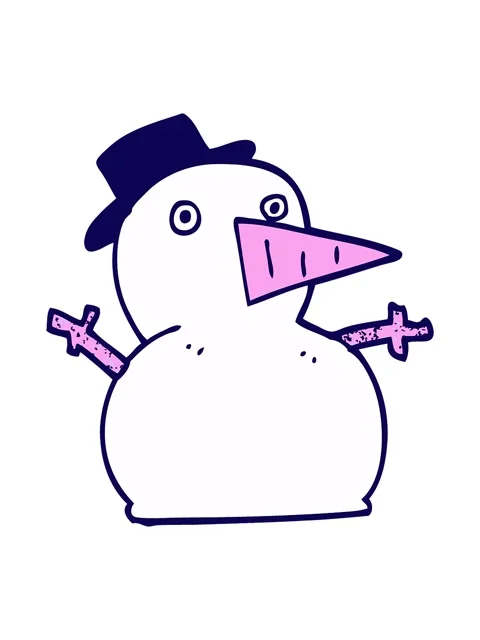 Neon light effect animation of cartoon doodle funny snowman Stock Footage 324386047