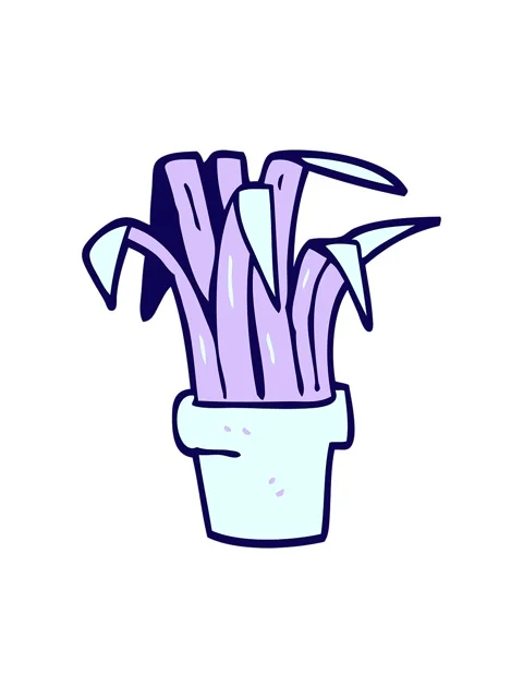 Neon light effect animation of cartoon doodle indoor plant Stock Footage 324393354